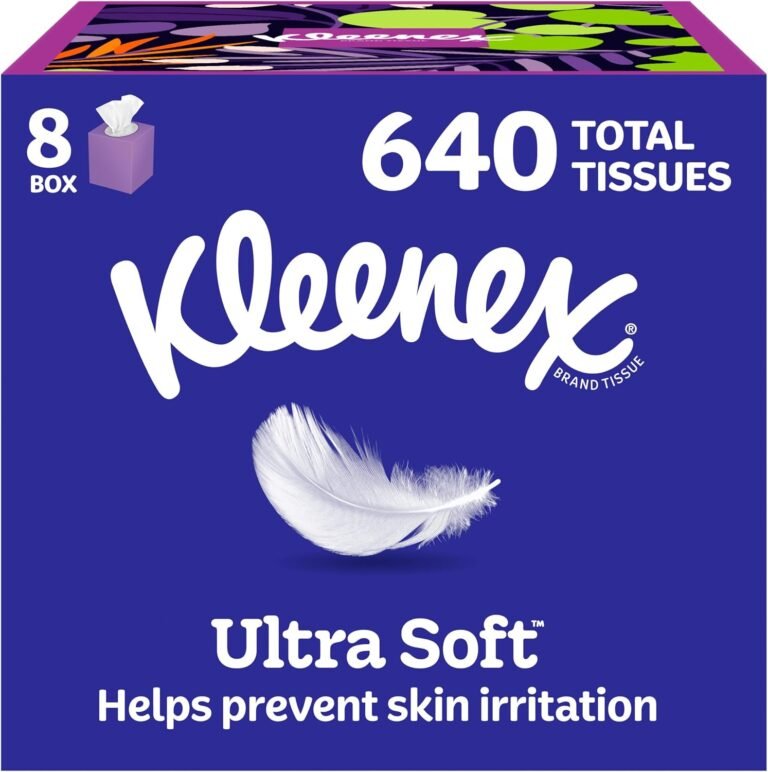 Kleenex Ultra Soft Facial Tissues, 8 Cube Boxes, 80 Tissues per Box (640 total)