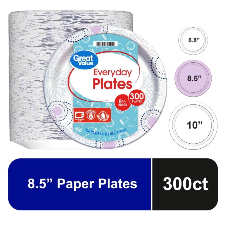 Great Value 8.5-Inch Disposable Paper Plates, 300 Count