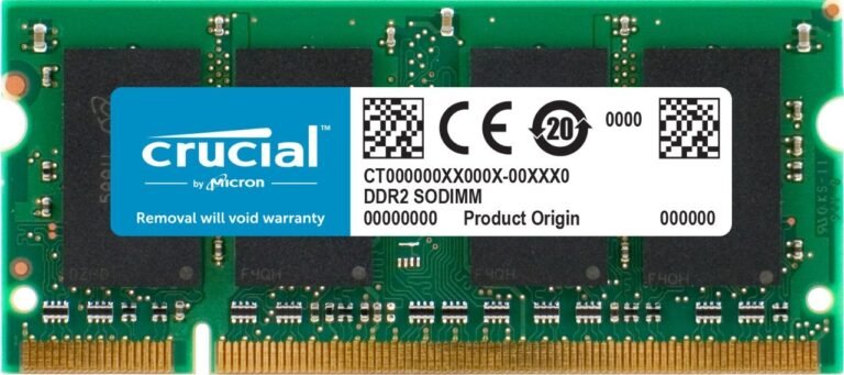 Crucial 2GB Single DDR2 667MHz (PC2-5300) CL5 SODIMM 200-Pin Notebook Memory Module CT25664AC667