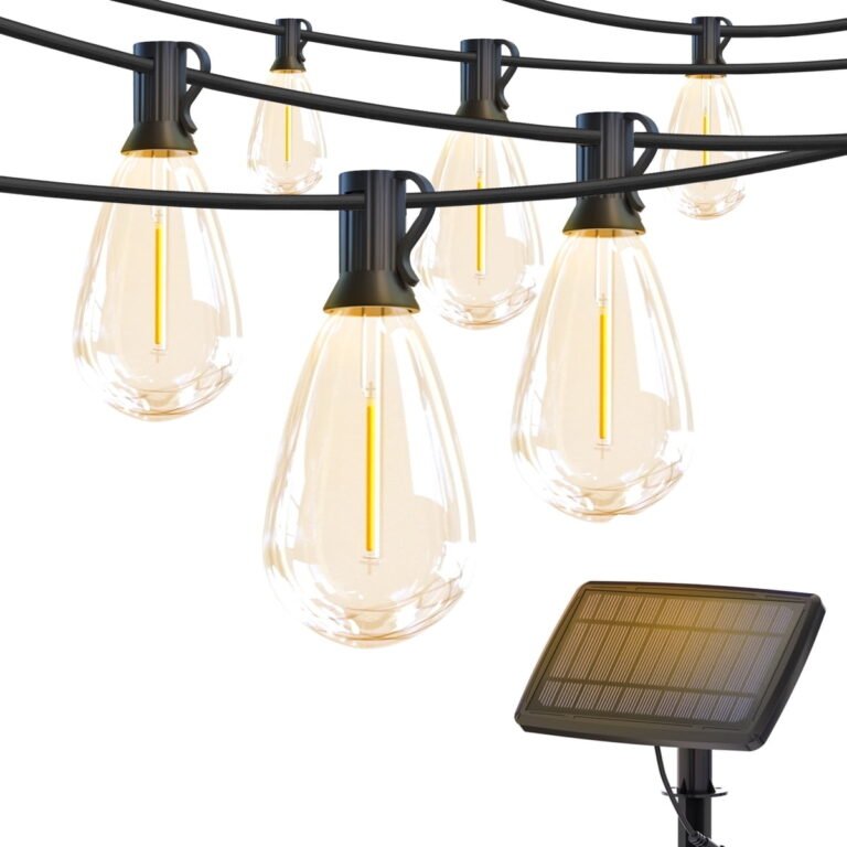 DAYBETTER 100ft Solar S14 Outdoor String Lights, 24 Bulbs