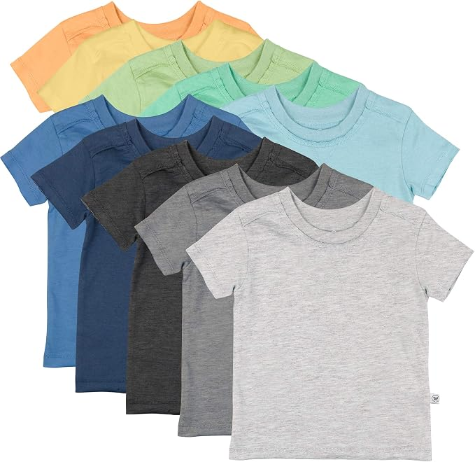 HonestBaby Baby, Toddler & Kids’ 100% Organic Cotton Short Sleeve T-Shirts (10-Pack) — 56% Off