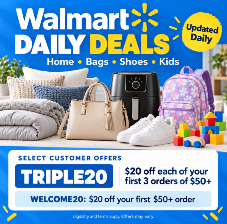 Walmart daily deals roundup across home, bags, shoes and kids