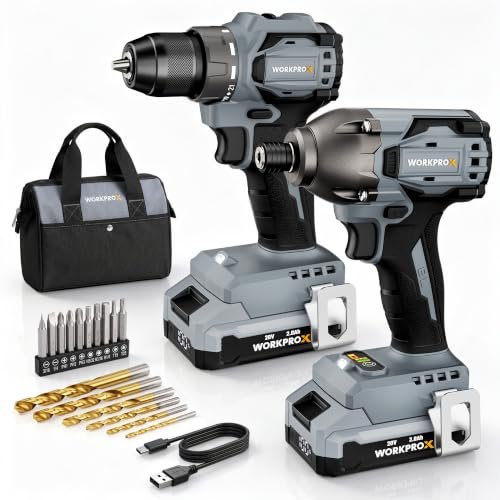 WORKPRO X Series 20V Cordless Drill & Impact Driver Combo Kit